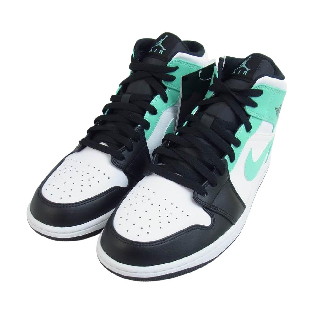 NIKE ナイキ 554724-132 AIR JORDAN 1 MID white/tropical twist-black ナイキ エア ジョーダンワン ミッド ライトグリーン系 ブラック系 29cm【極上美品】【中古】