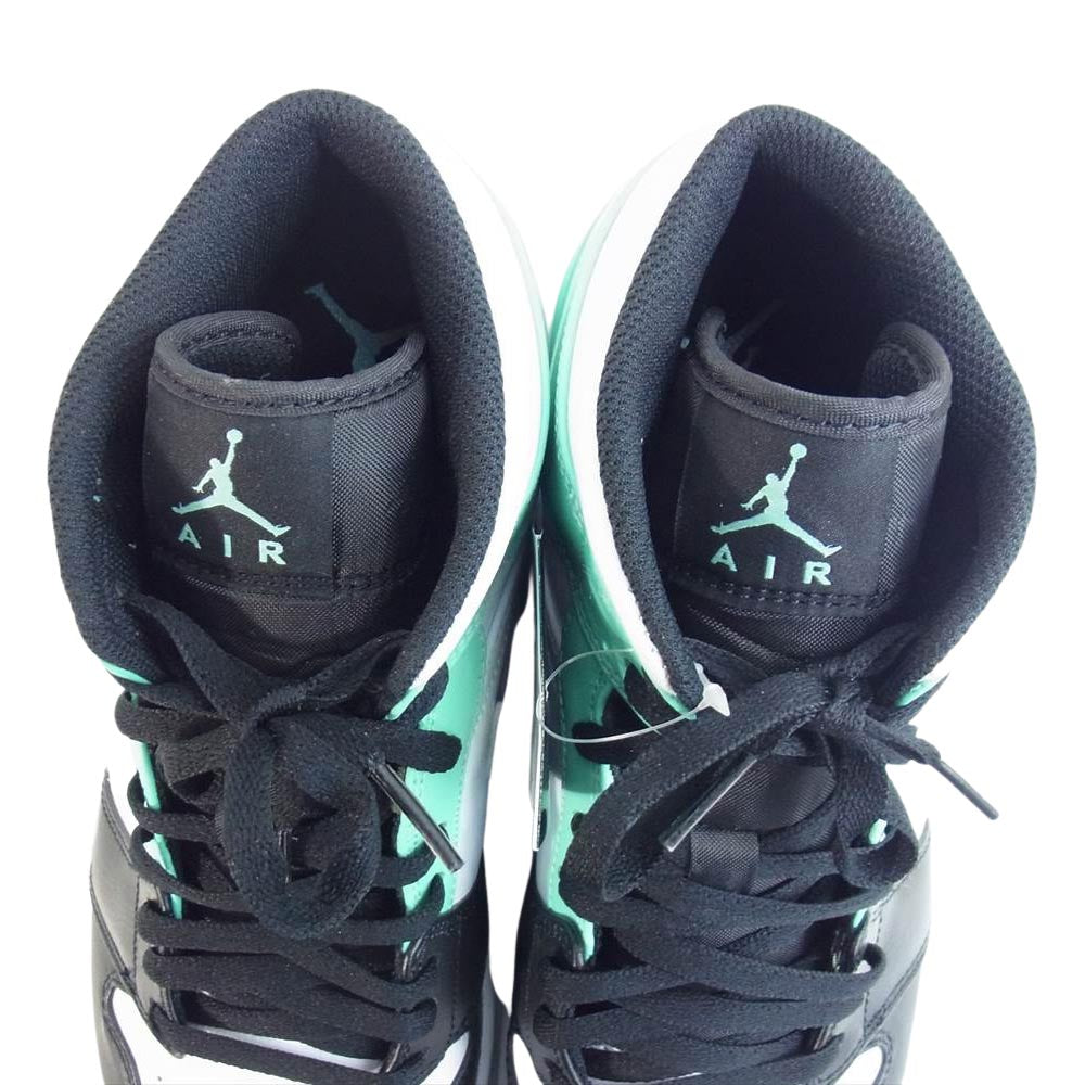 NIKE ナイキ 554724-132 AIR JORDAN 1 MID white/tropical twist-black ナイキ エア ジョーダンワン ミッド ライトグリーン系 ブラック系 29cm【極上美品】【中古】