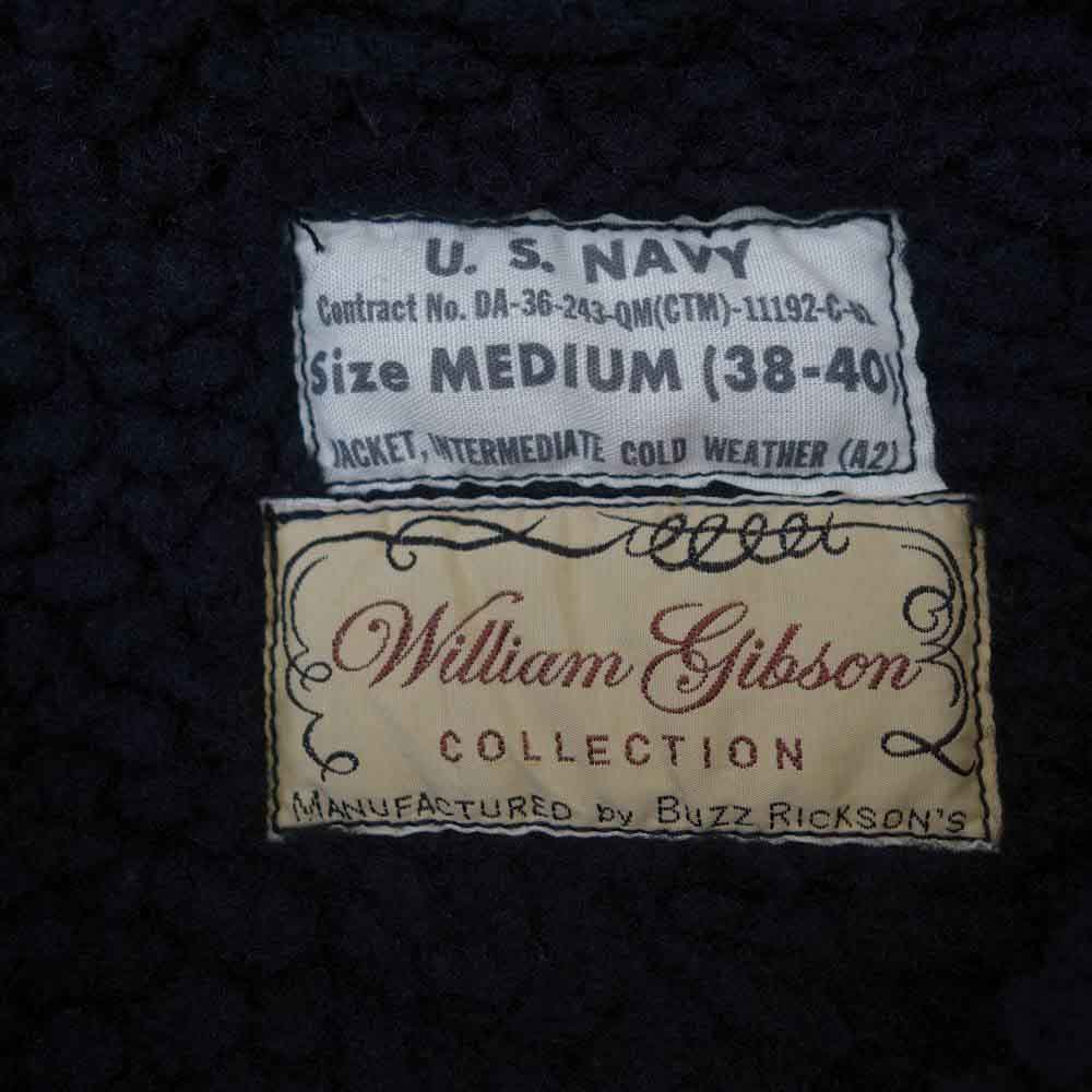 Buzz Rickson's バズリクソンズ BR12662 WILLIAM GIBSON　ウィリアムギブソン BLACK A-2 DECK JACKET ブラック デッキ ジャケット ブラック系 38-40【中古】
