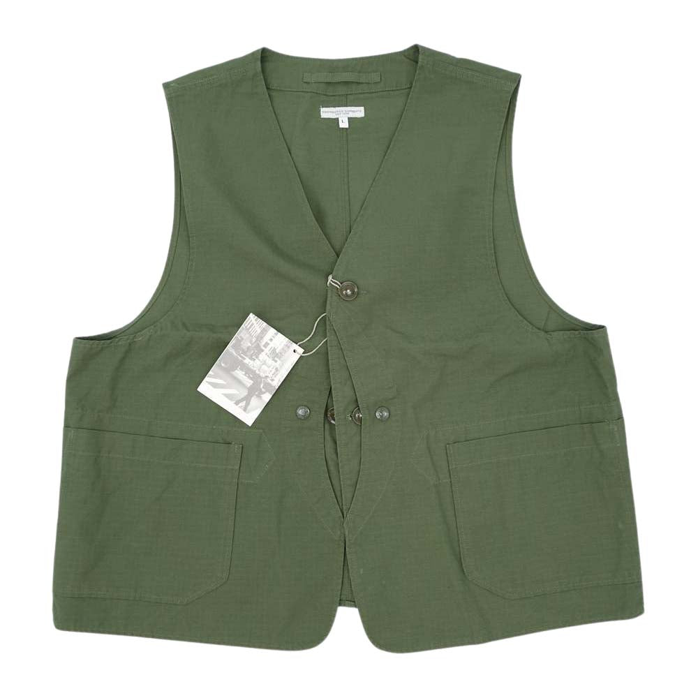Engineered Garments エンジニアードガーメンツ UPLAND VEST リップストップ ワーク ベスト カーキ系【新古品】【未使用】【中古】
