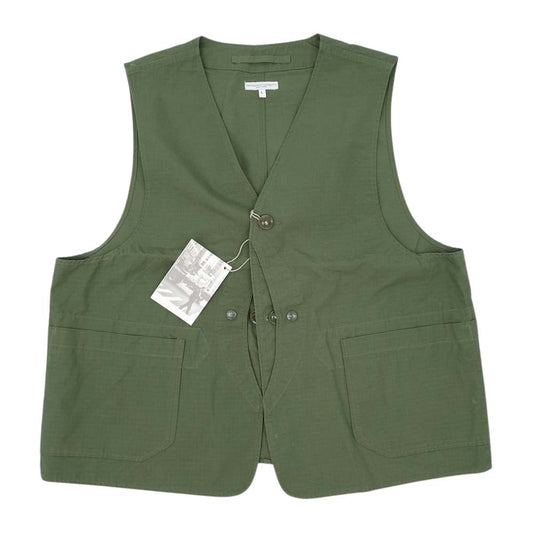 Engineered Garments エンジニアードガーメンツ UPLAND VEST リップストップ ワーク ベスト カーキ系【新古品】【未使用】【中古】