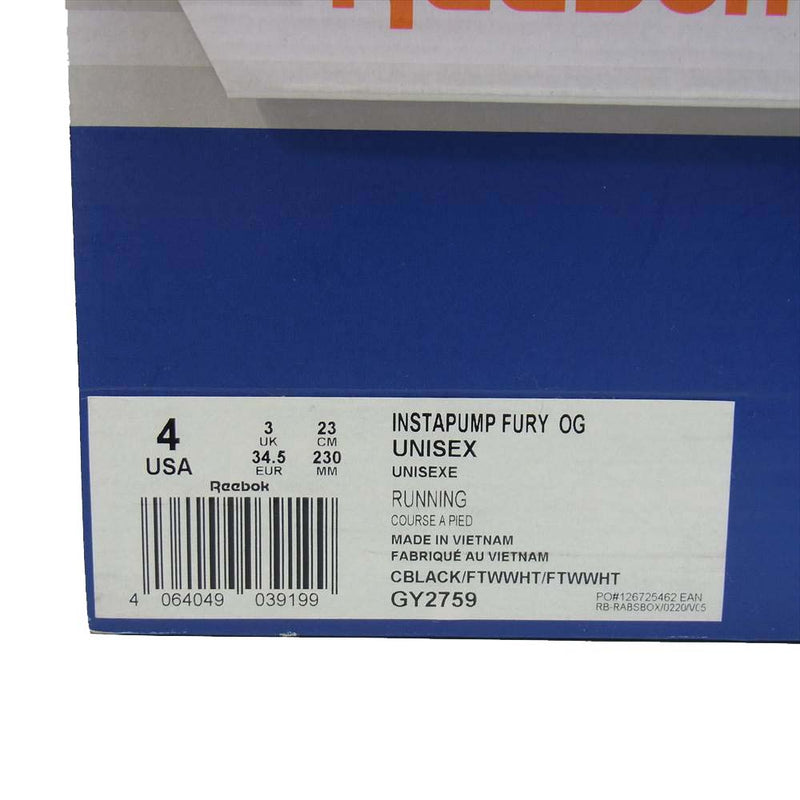 Reebok リーボック GY2759 Instapump Fury インスタポンプ フューリー ブラック系 23cm【美品】【中古】