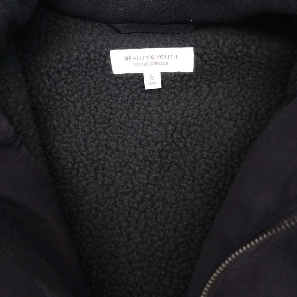 UNITED ARROWS ユナイテッドアローズ BEAUTY & YOUTH ビューティ アンド ユース ミリタリー フリース ジャケット L ブラック系【美品】【中古】