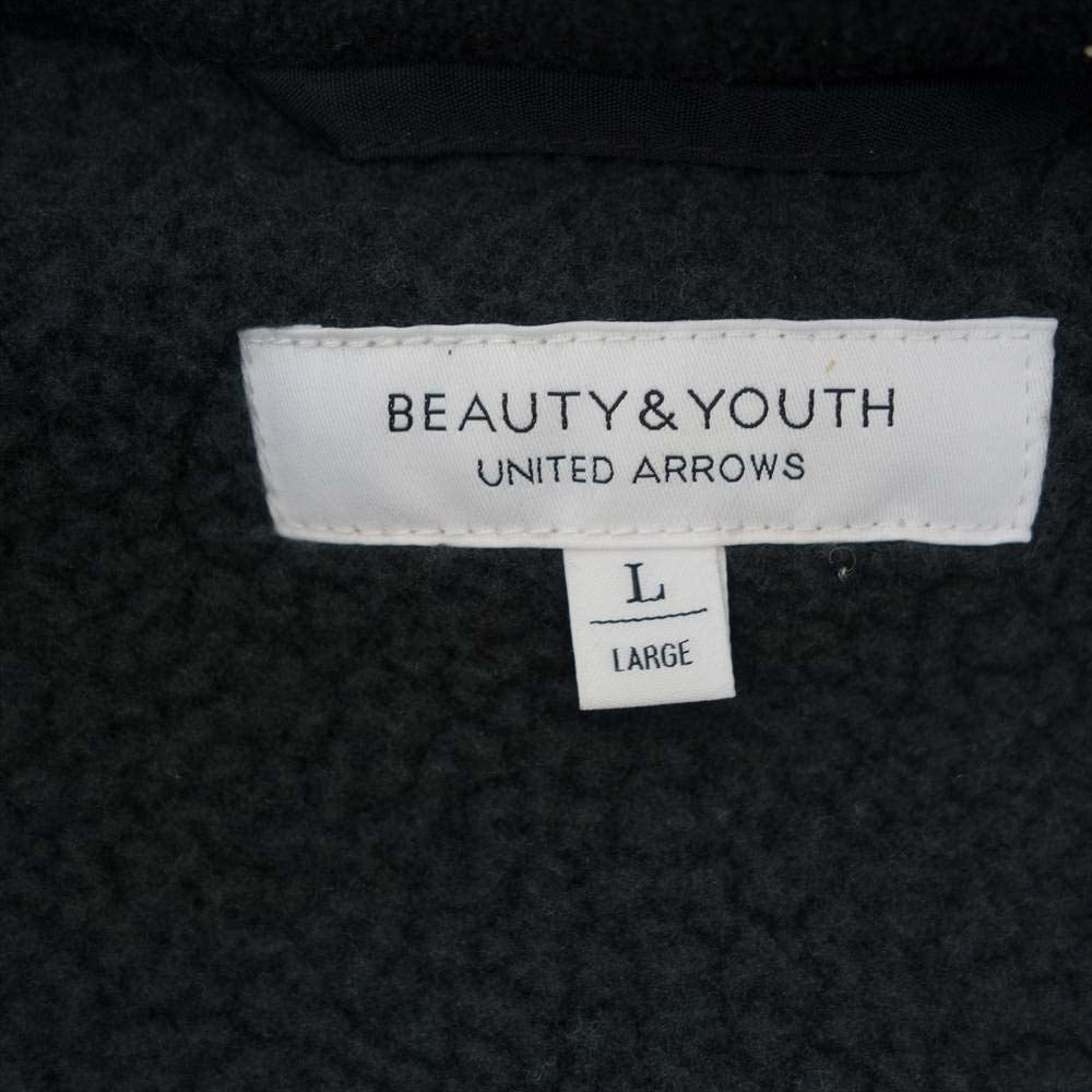 UNITED ARROWS ユナイテッドアローズ BEAUTY & YOUTH ビューティ アンド ユース ミリタリー フリース ジャケット L ブラック系【美品】【中古】