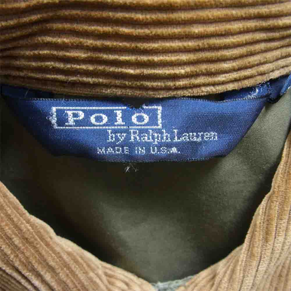 POLO RALPH LAUREN ポロ・ラルフローレン 襟 コーデュロイ コットン ハンティング ジャケット カーキ系 L【中古】