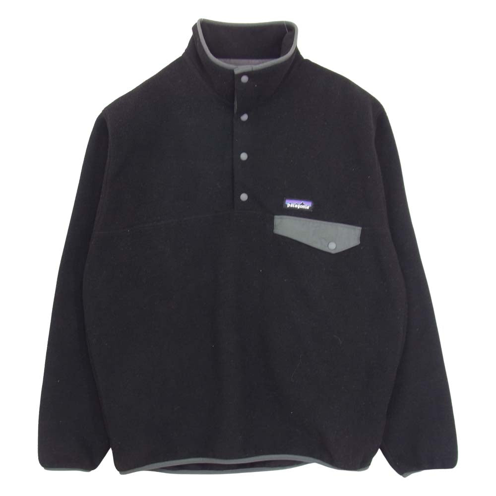 patagonia パタゴニア 20AW 25580 LW SYNCH SNAP-T P/O ライトウェイト シンチラ スナップT プルオーバー フリースジャケット ブラック ブラック系 M【中古】