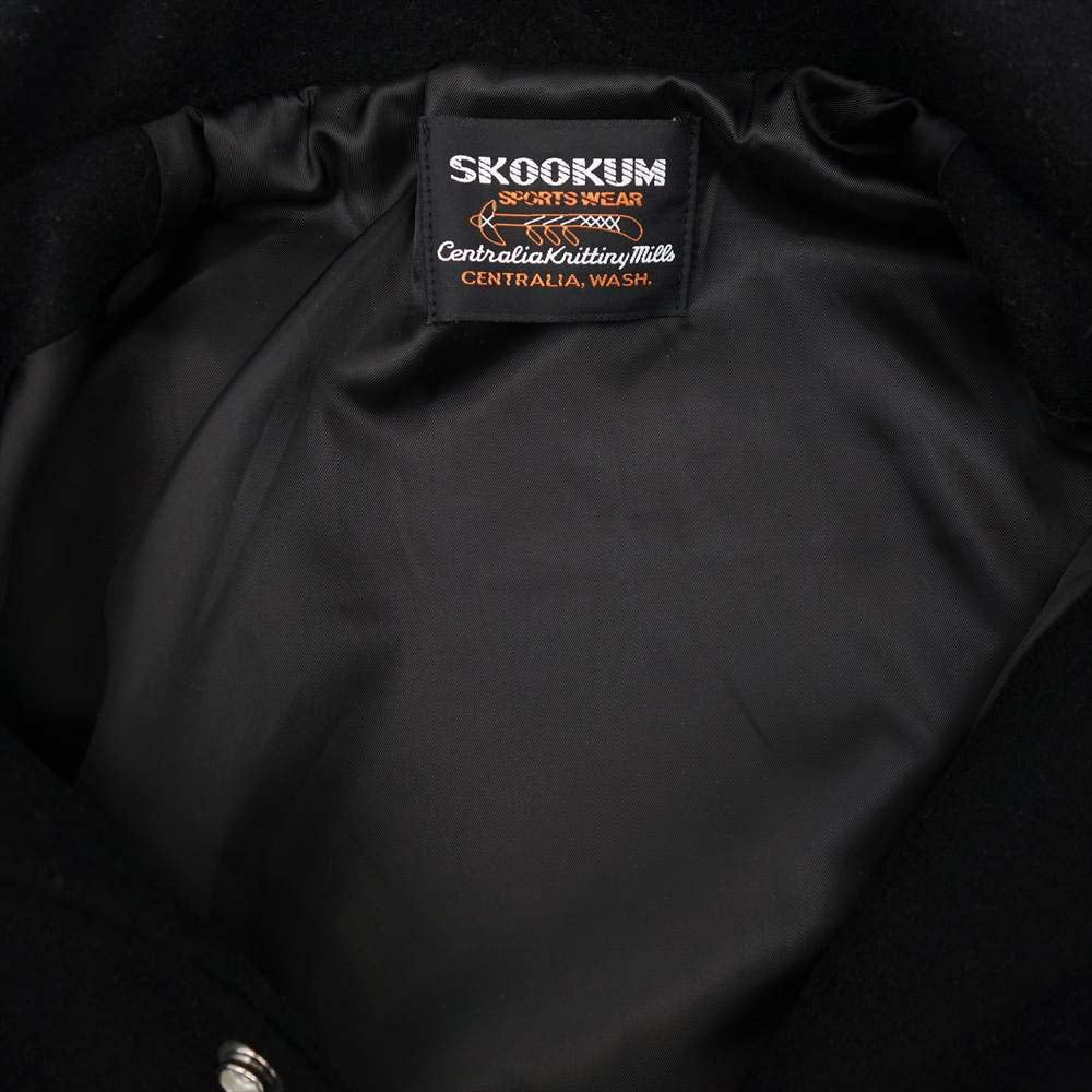SKOOKUM スクーカム 21-011-313-0035-3-0 EDIFICE エディフィス 別注 ウール 襟付き スタジャン ブラック系 M【中古】