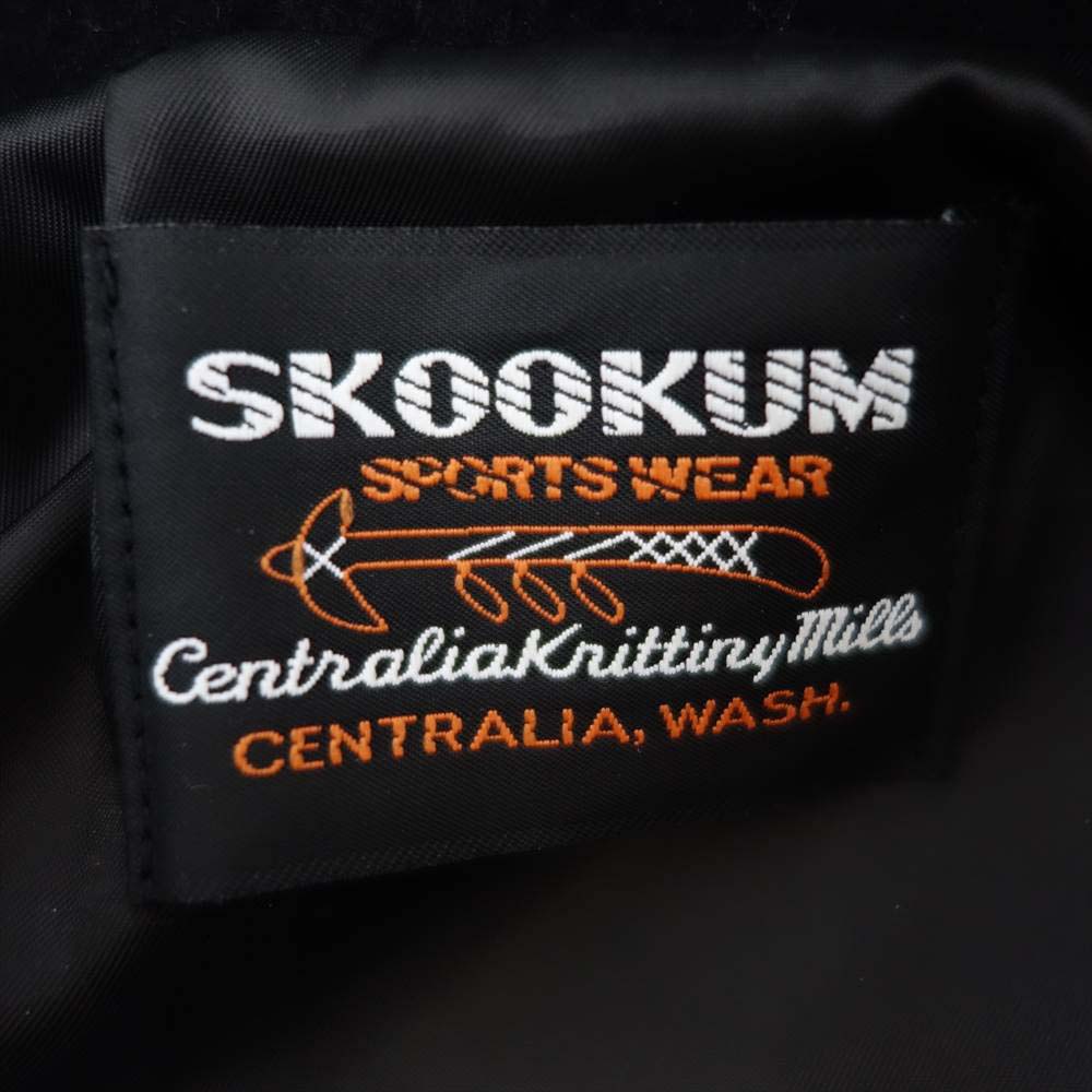 SKOOKUM スクーカム 21-011-313-0035-3-0 EDIFICE エディフィス 別注 ウール 襟付き スタジャン ブラック系 M【中古】