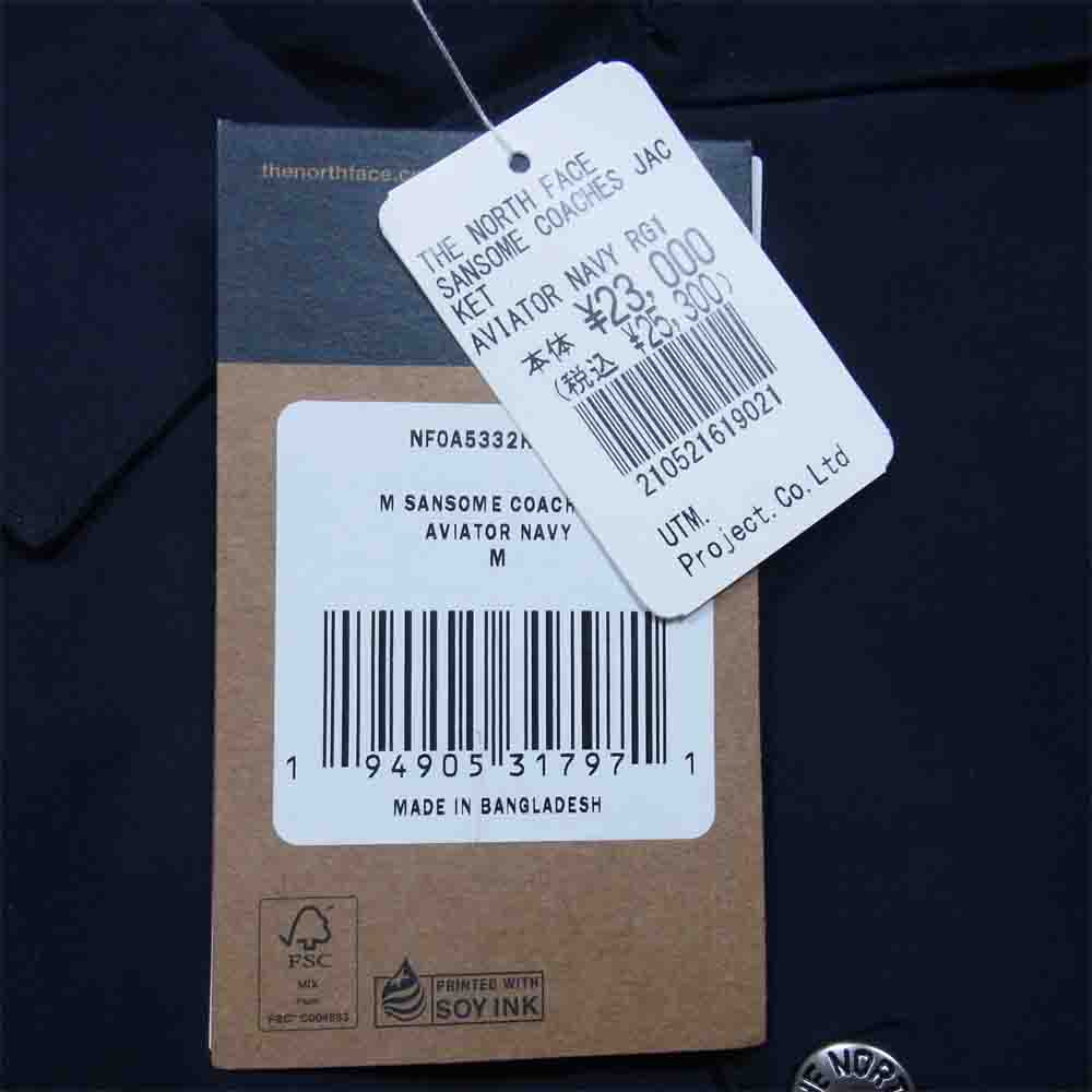 THE NORTH FACE ノースフェイス NF0A5332 SANSOME COACH JACKET サンソム コーチ ナイロンジャケット ネイビー系 M【新古品】【未使用】【中古】