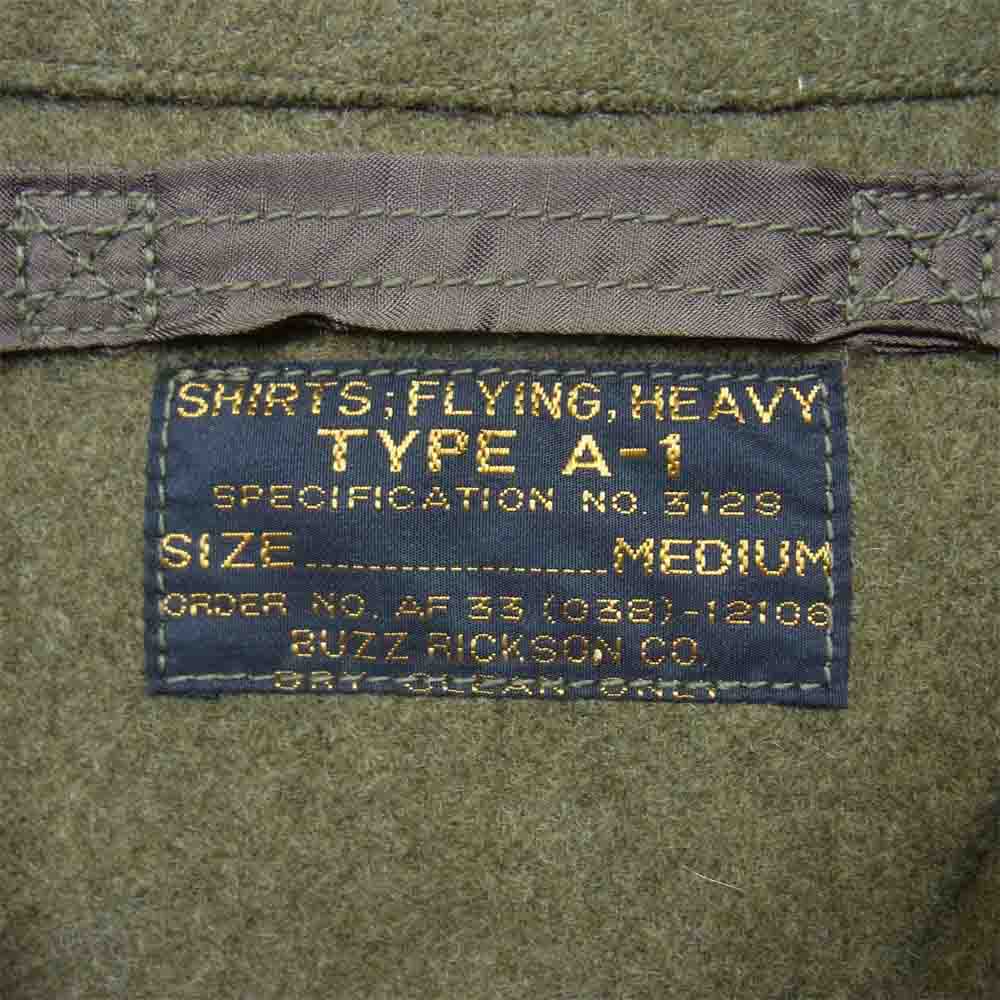 Buzz Rickson's バズリクソンズ BR12531 Type A-1 Flying Shirt ウール ミリタリージャケット グリーン系 M【美品】【中古】