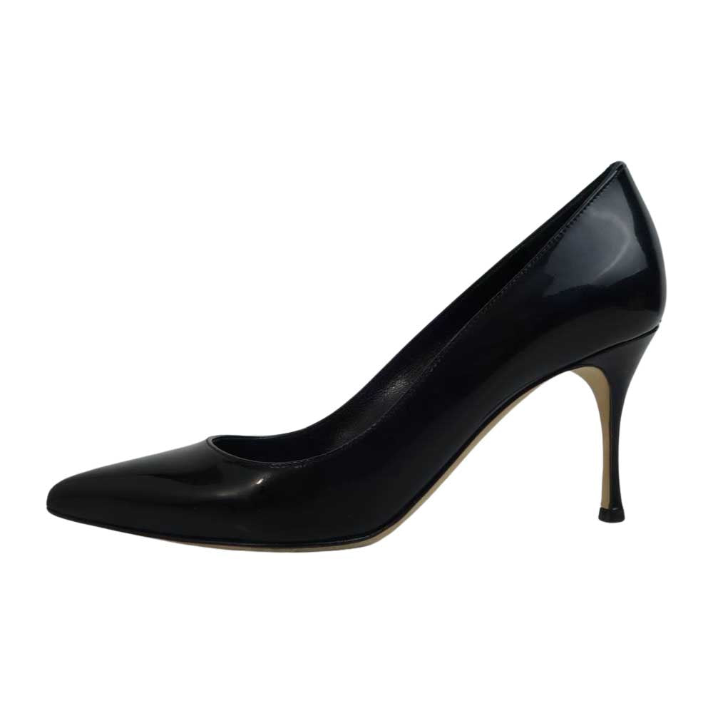 Sergio Rossi セルジオロッシ Godiva ポインテッドトゥ エナメル パンプス ブラック ブラック系 34.5【中古】