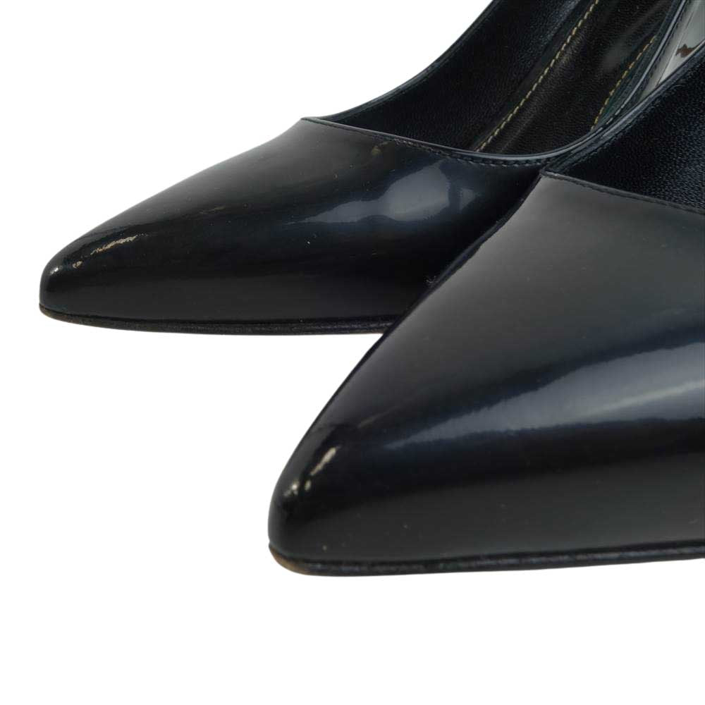 Sergio Rossi セルジオロッシ Godiva ポインテッドトゥ エナメル パンプス ブラック ブラック系 34.5【中古】