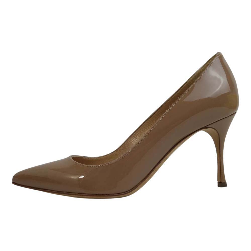 Sergio Rossi セルジオロッシ Godiva ポインテッドトゥ エナメル パンプス ベージュ ベージュ系 34.5【中古】