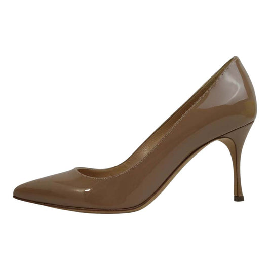 Sergio Rossi セルジオロッシ Godiva ポインテッドトゥ エナメル パンプス ベージュ ベージュ系 34.5【中古】