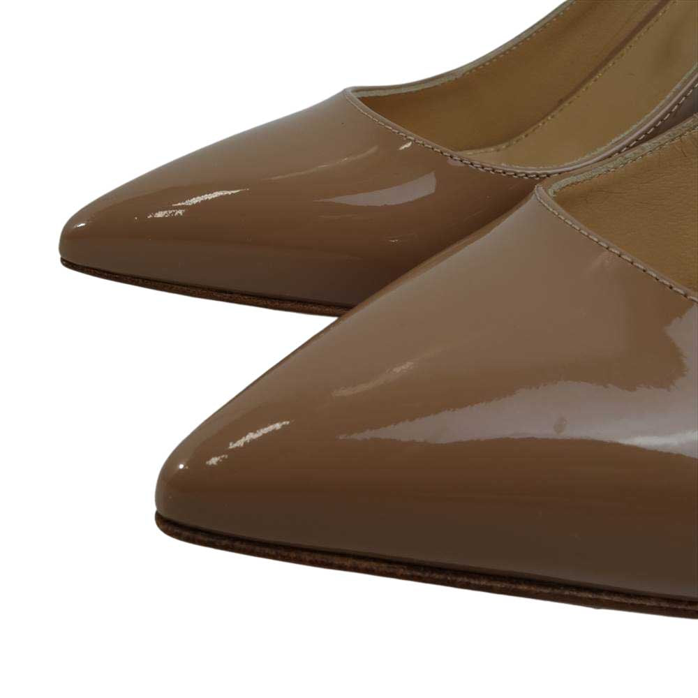 Sergio Rossi セルジオロッシ Godiva ポインテッドトゥ エナメル パンプス ベージュ ベージュ系 34.5【中古】