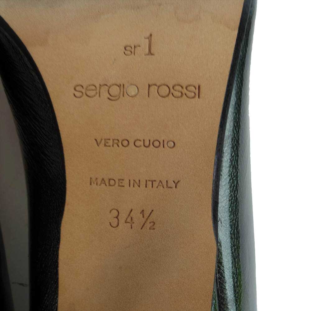 Sergio Rossi セルジオロッシ A78950 sr1 ポインテッドトゥ パンプス パテントレザー グレー グリーン系 34.5【中古】