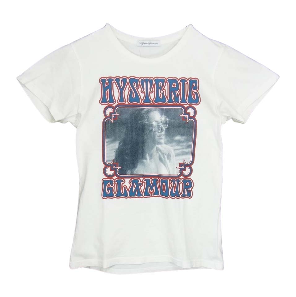 HYSTERIC GLAMOUR ヒステリックグラマー 0192CT05 サングラス ガール プリント Tシャツ レディース ホワイト系 FREE【中古】