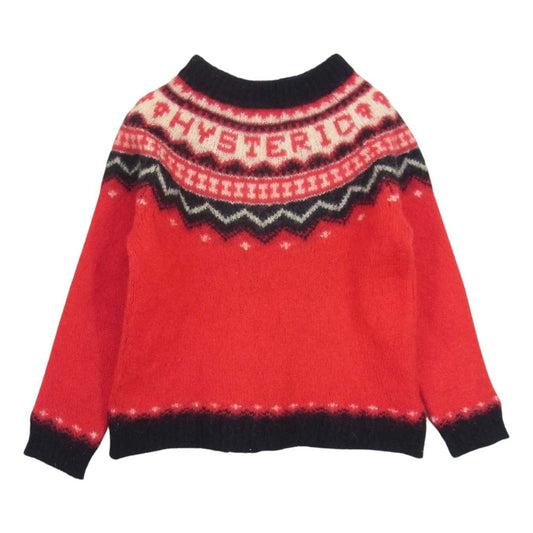 HYSTERIC GLAMOUR ヒステリックグラマー 2NS-3340 モヘア混 プルオーバー ニット レディース レッド系 FREE【中古】