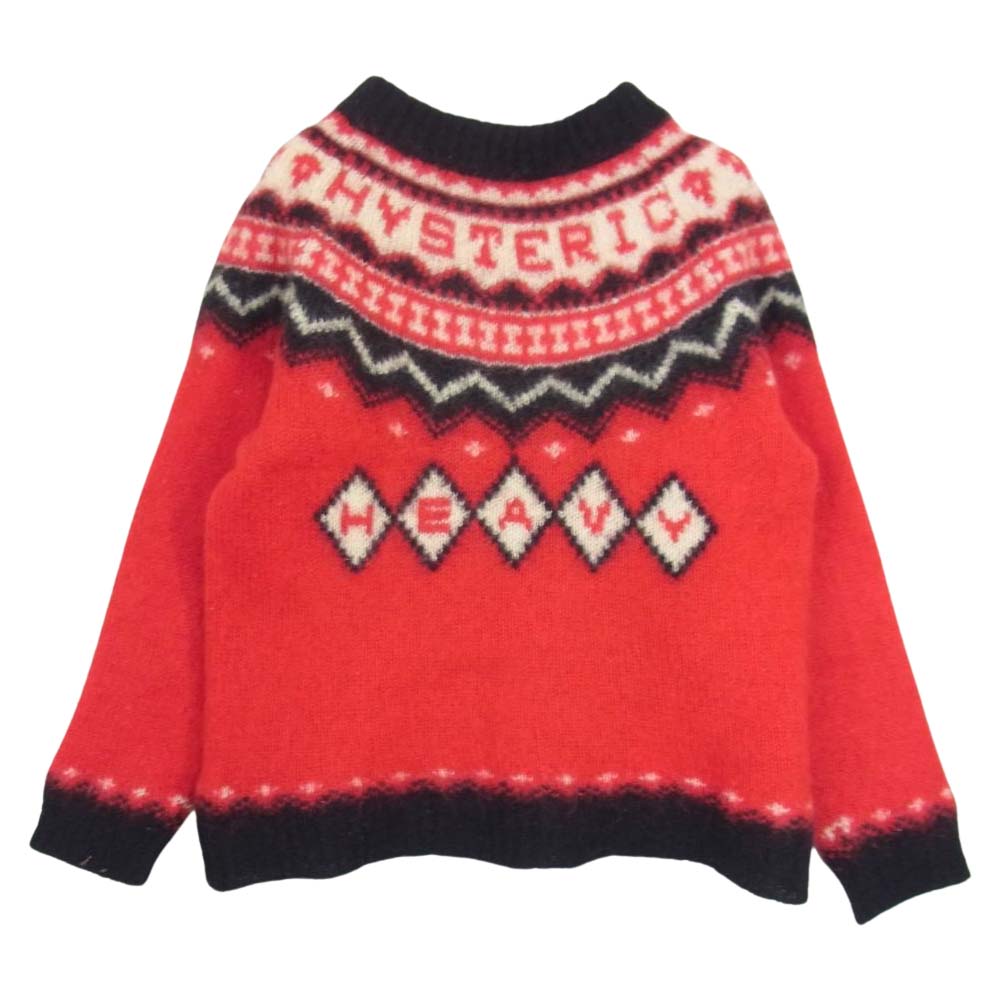 HYSTERIC GLAMOUR ヒステリックグラマー 2NS-3340 モヘア混 プルオーバー ニット レディース レッド系 FREE【中古】