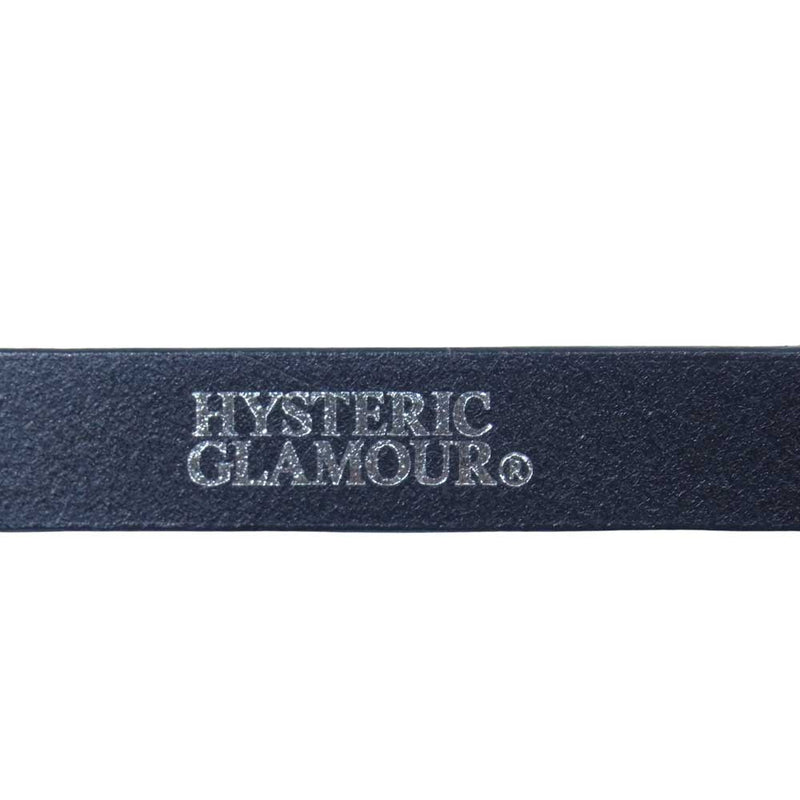 HYSTERIC GLAMOUR ヒステリックグラマー HYSTERIC DESTROY ロゴ プレート スタッズ ナロー ベルト ブラック系【中古】