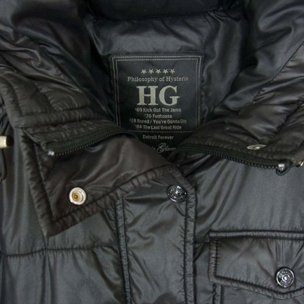 HYSTERIC GLAMOUR ヒステリックグラマー 2AB-8570 ガールワッペン PRIMALOFT プリマロフト 中綿 ジャケット レディース ブラック系 FREE【中古】