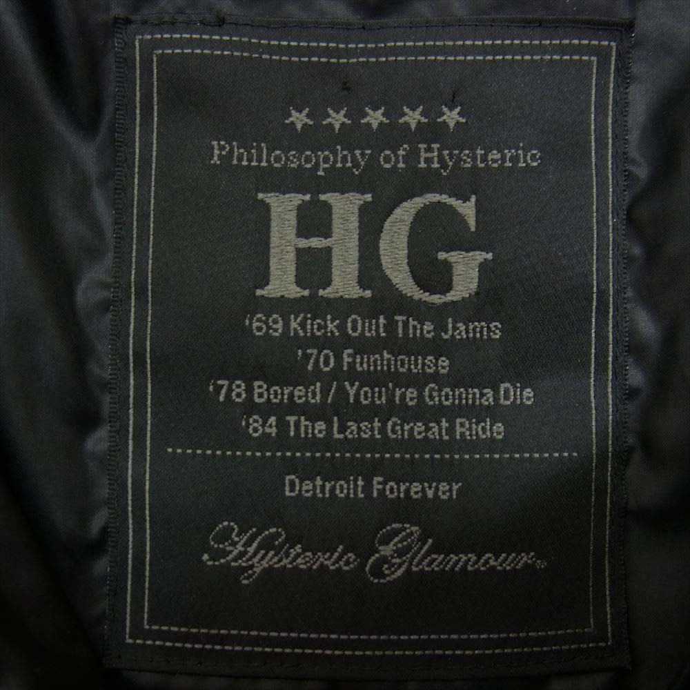 HYSTERIC GLAMOUR ヒステリックグラマー 2AB-8570 ガールワッペン PRIMALOFT プリマロフト 中綿 ジャケット レディース ブラック系 FREE【中古】