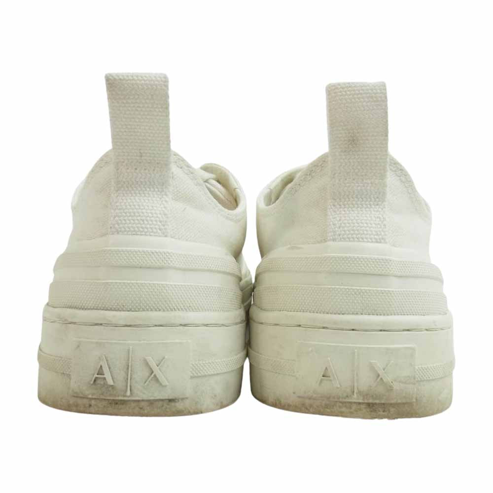 ARMANI EXCHANGE アルマーニエクスチェンジ XDX040 XV300 ロゴ キャンバス ローカット スニーカー ホワイト系 39【中古】