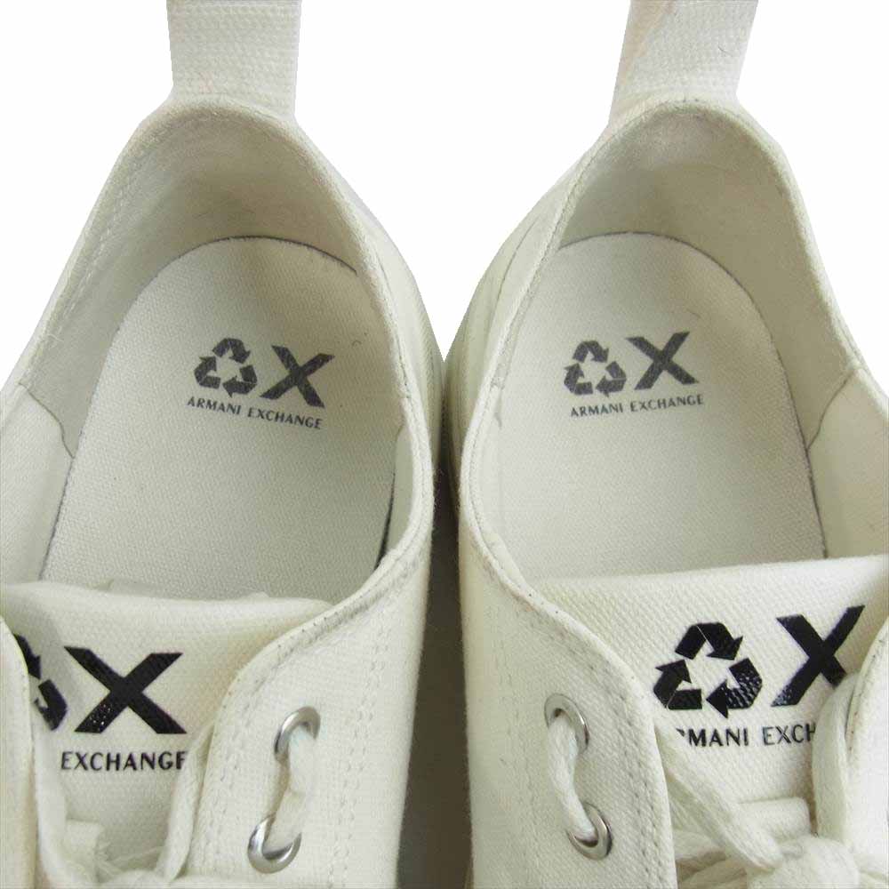 ARMANI EXCHANGE アルマーニエクスチェンジ XDX040 XV300 ロゴ キャンバス ローカット スニーカー ホワイト系 39【中古】