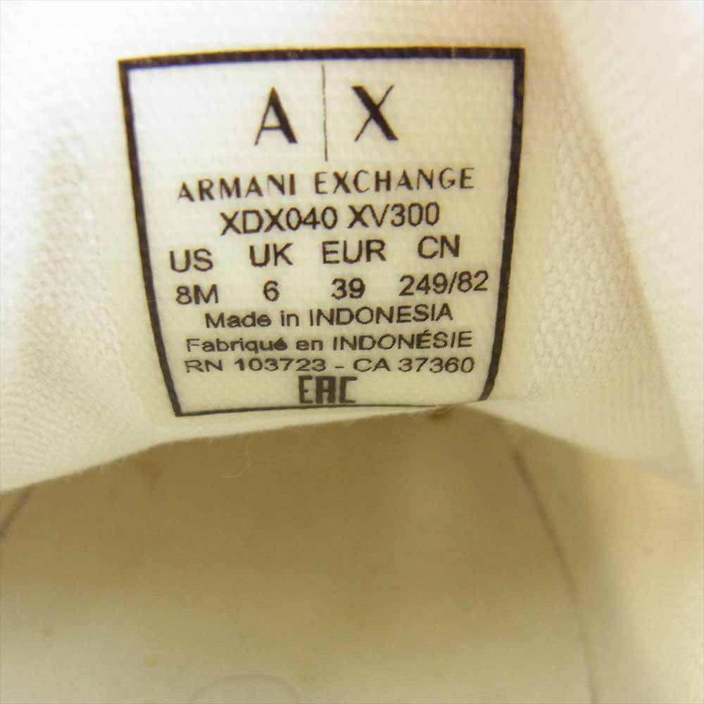 ARMANI EXCHANGE アルマーニエクスチェンジ XDX040 XV300 ロゴ キャンバス ローカット スニーカー ホワイト系 39【中古】