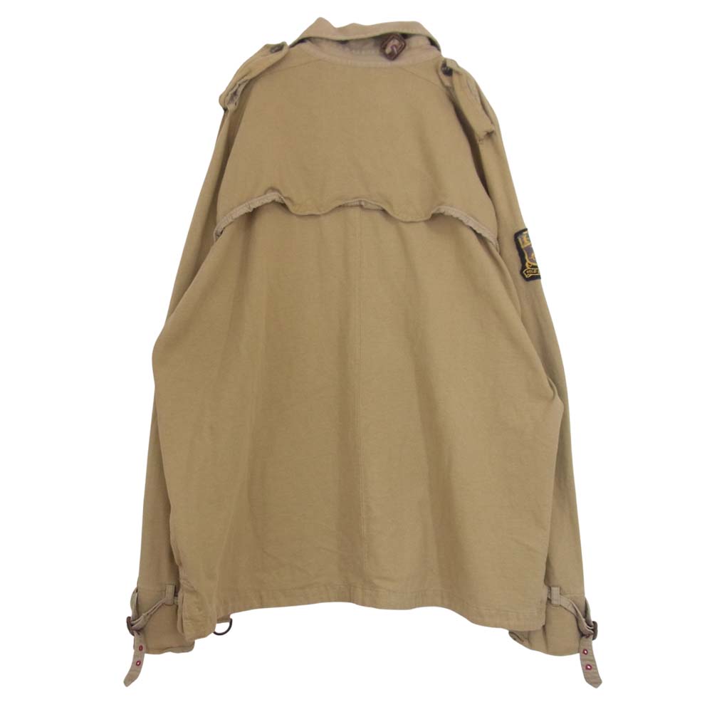 POLO RALPH LAUREN ポロ・ラルフローレン 袖ワッペン トレンチ ラガーシャツ プルオーバー ジャケット ベージュ系 XL【中古】