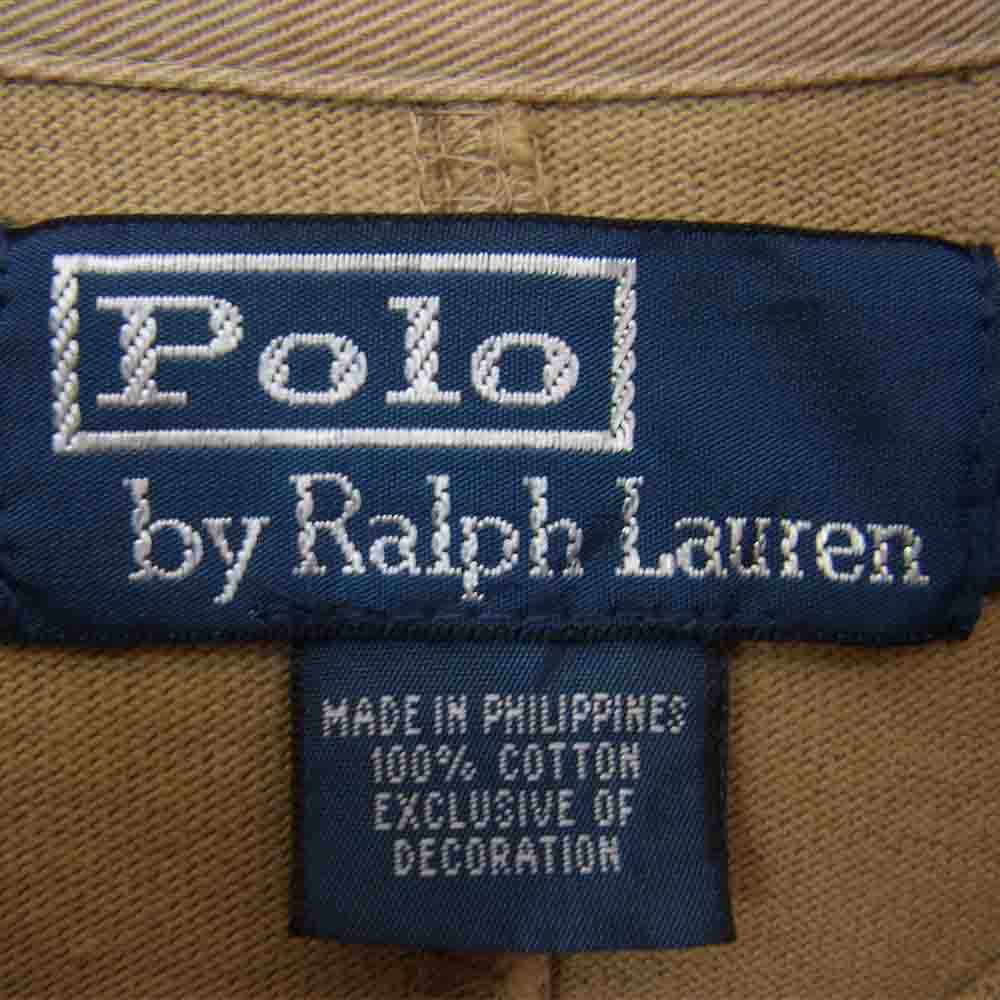 POLO RALPH LAUREN ポロ・ラルフローレン 袖ワッペン トレンチ ラガーシャツ プルオーバー ジャケット ベージュ系 XL【中古】