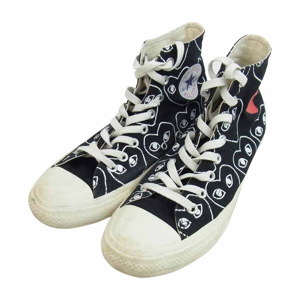 COMME des GARCONS コムデギャルソン PLAY プレイ コンバース コンバース ハートプリント ハイカット スニーカー ブラック系 26cm【中古】
