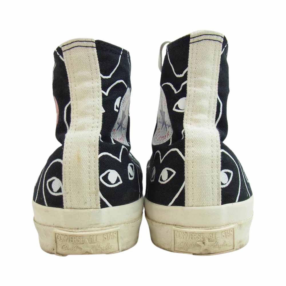 COMME des GARCONS コムデギャルソン PLAY プレイ コンバース コンバース ハートプリント ハイカット スニーカー ブラック系 26cm【中古】