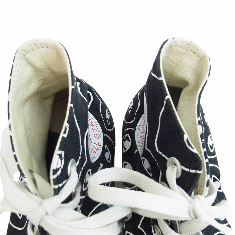 COMME des GARCONS コムデギャルソン PLAY プレイ コンバース コンバース ハートプリント ハイカット スニーカー ブラック系 26cm【中古】