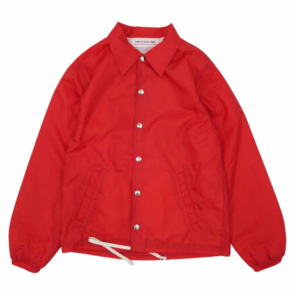 COMME des GARCONS コムデギャルソン GIRL NY-J501 AD2019 ガール バックロゴプリント コーチジャケット  レッド系 M【中古】