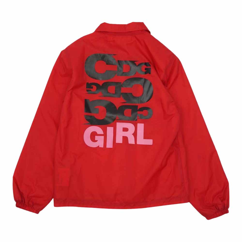 COMME des GARCONS コムデギャルソン GIRL NY-J501 AD2019 ガール バックロゴプリント コーチジャケット  レッド系 M【中古】