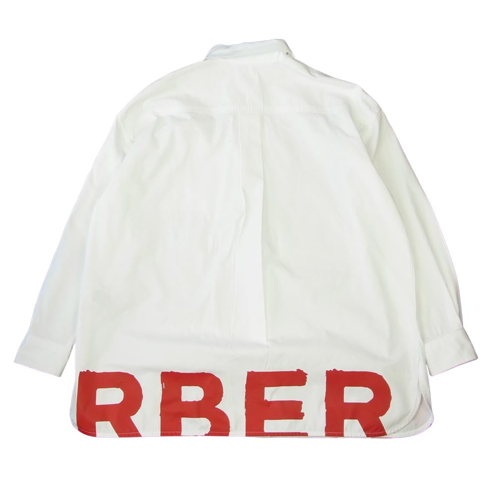 BURBERRY バーバリー 8038143 LONDON ENGLAND バーバリージャパンタグ ロゴ ペイント加工 オーバーサイズ 長袖 シャツ ホワイト系 UK4【中古】