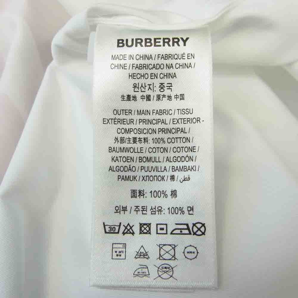 BURBERRY バーバリー 8038143 LONDON ENGLAND バーバリージャパンタグ ロゴ ペイント加工 オーバーサイズ 長袖 シャツ ホワイト系 UK4【中古】