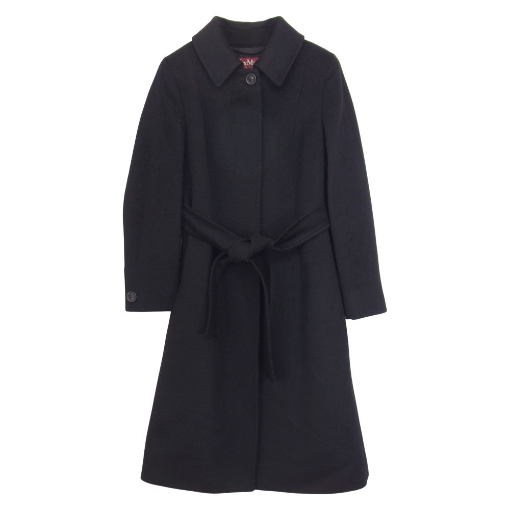 MAX MARA マックスマーラ STUDIO ウール ロング コート ブラック系 38【中古】
