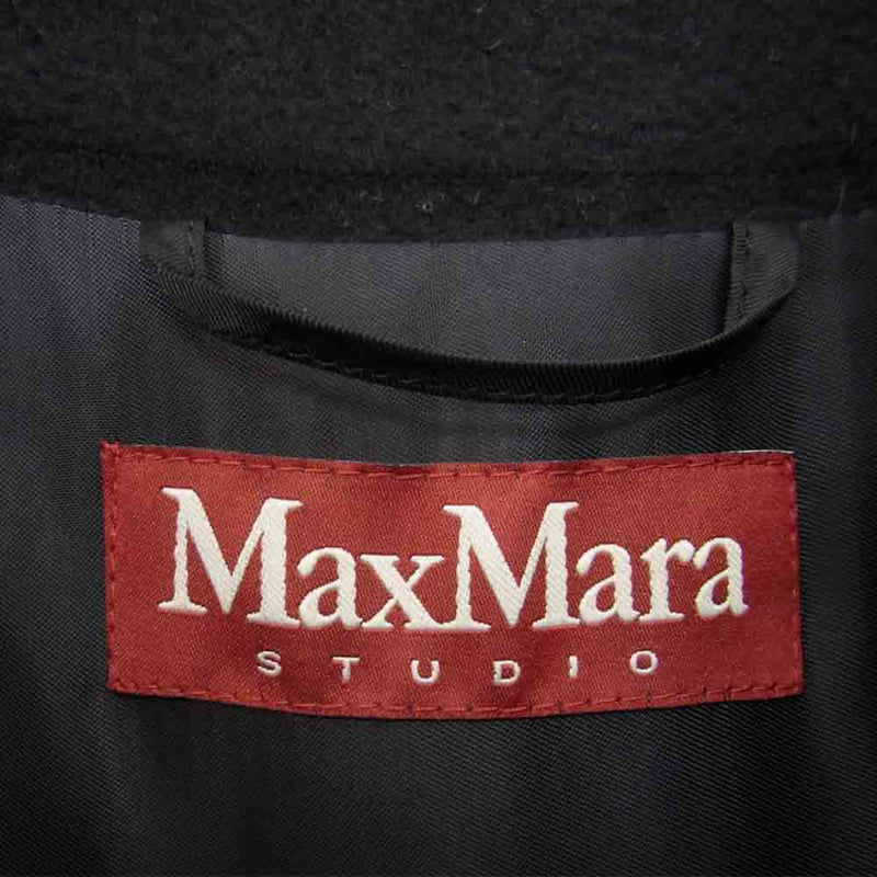 MAX MARA マックスマーラ STUDIO ウール ロング コート ブラック系 38【中古】