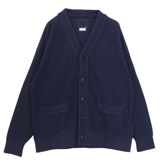 VISVIM ビズビム 22SS 0122105010023 SELMER LONG CARDIGAN C/WS PILE セルマー ロング カーディガン ネイビー系 1【極上美品】【中古】