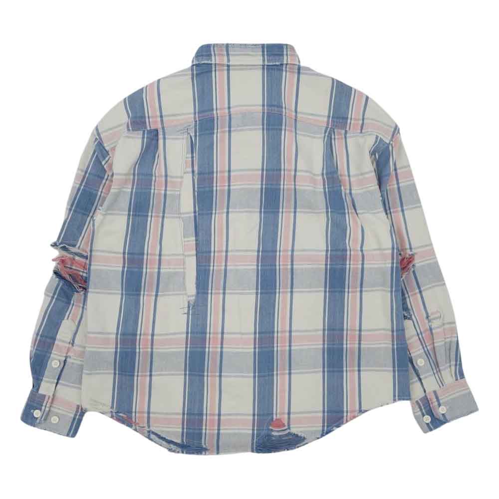 VISVIM ビズビム 22SS 0122105011008 PIONEER CHECK L/S CRASH パイオニア クラッシュ加工 チェックシャツ ネルシャツ マルチカラー系 1【極上美品】【中古】