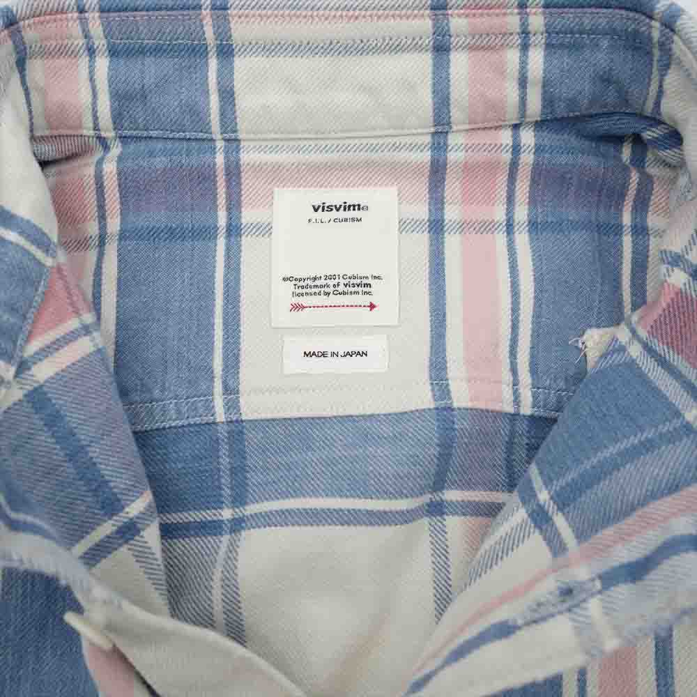 VISVIM ビズビム 22SS 0122105011008 PIONEER CHECK L/S CRASH パイオニア クラッシュ加工 チェックシャツ ネルシャツ マルチカラー系 1【極上美品】【中古】
