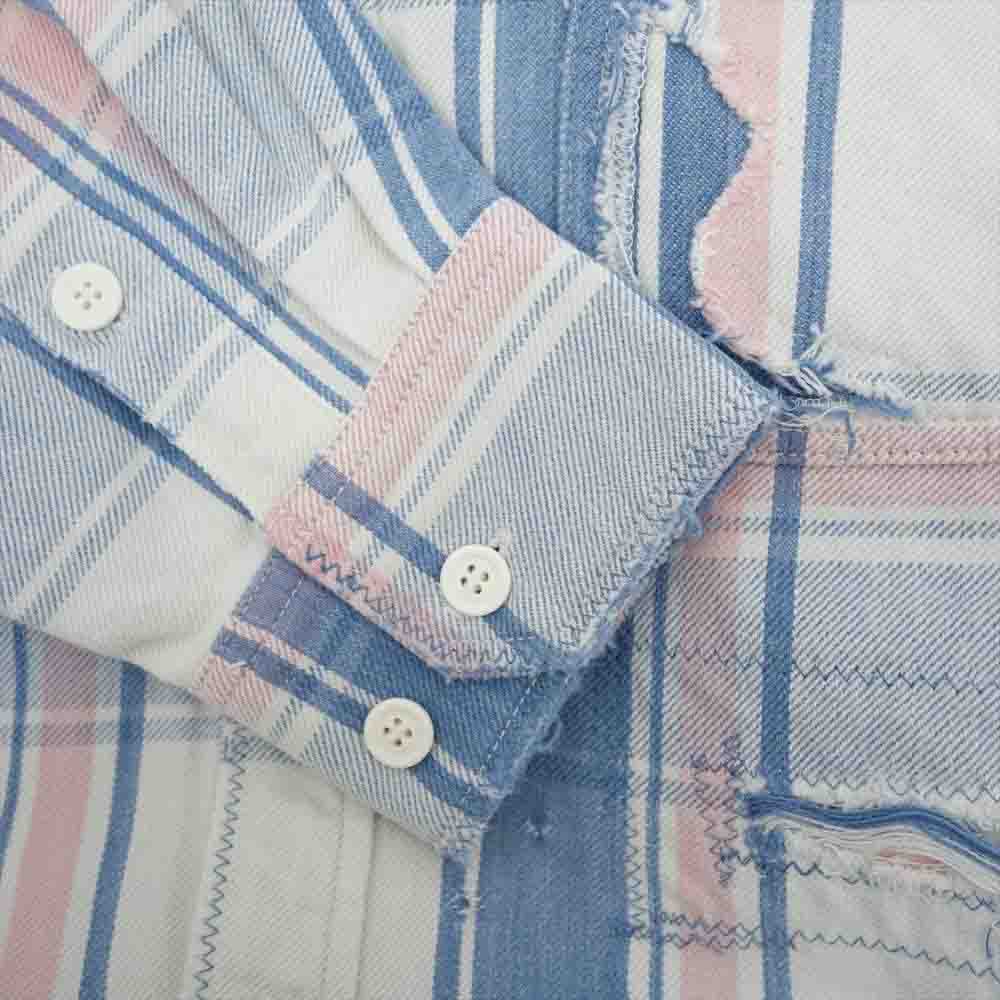 VISVIM ビズビム 22SS 0122105011008 PIONEER CHECK L/S CRASH パイオニア クラッシュ加工 チェックシャツ ネルシャツ マルチカラー系 1【極上美品】【中古】