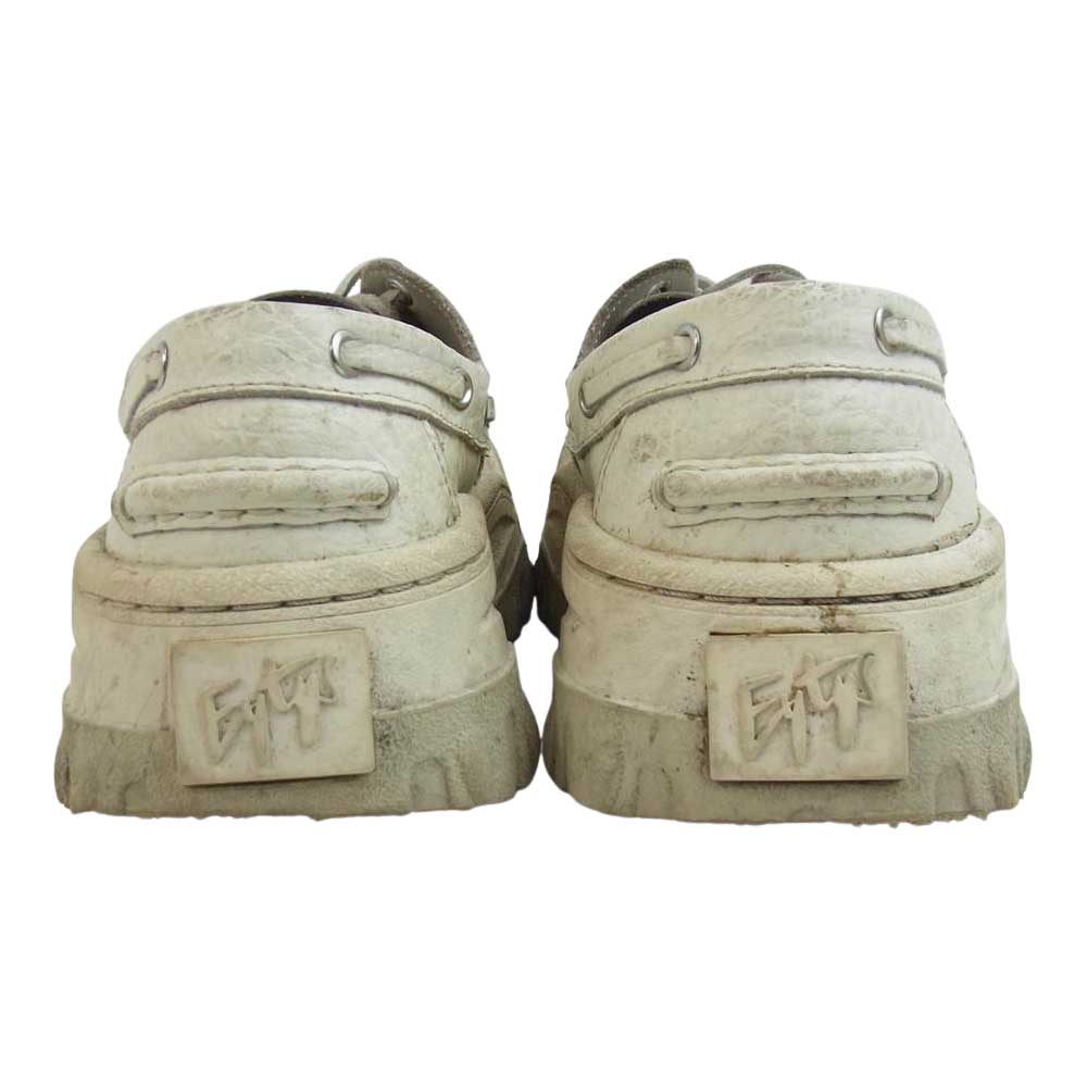 エイティズ MYKONOS LEATHER Laced Shoes 厚底 レザー デッキシューズ ホワイト系 28.1【中古】