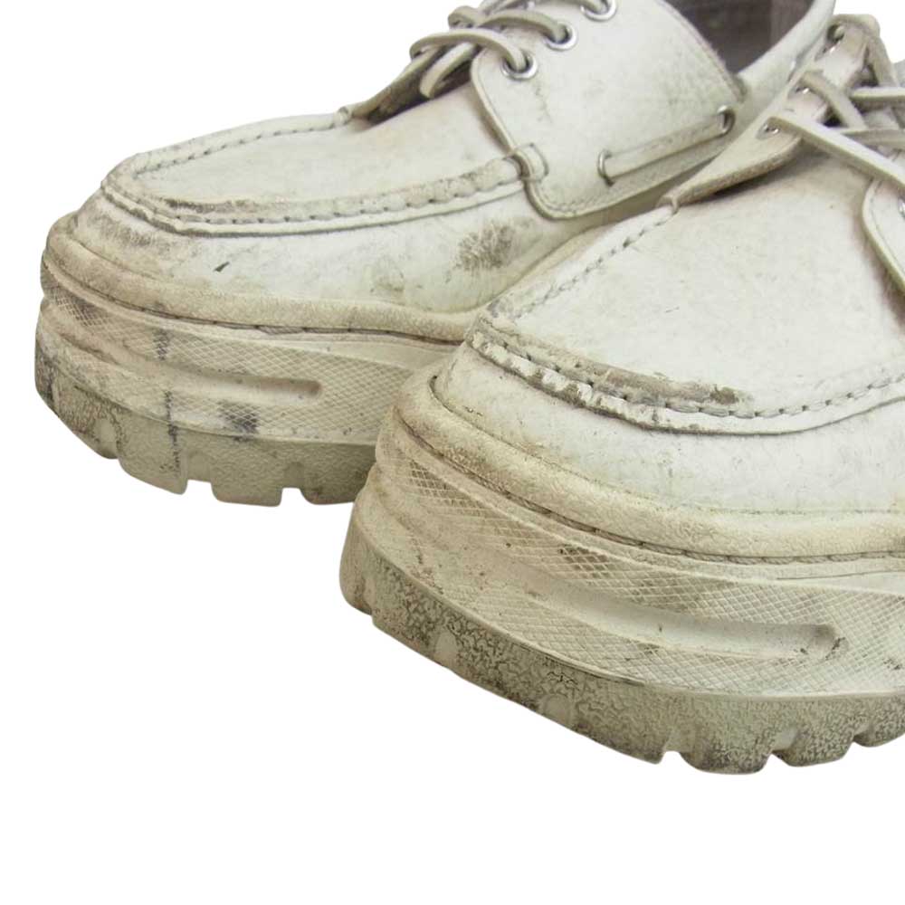 エイティズ MYKONOS LEATHER Laced Shoes 厚底 レザー デッキシューズ ホワイト系 28.1【中古】