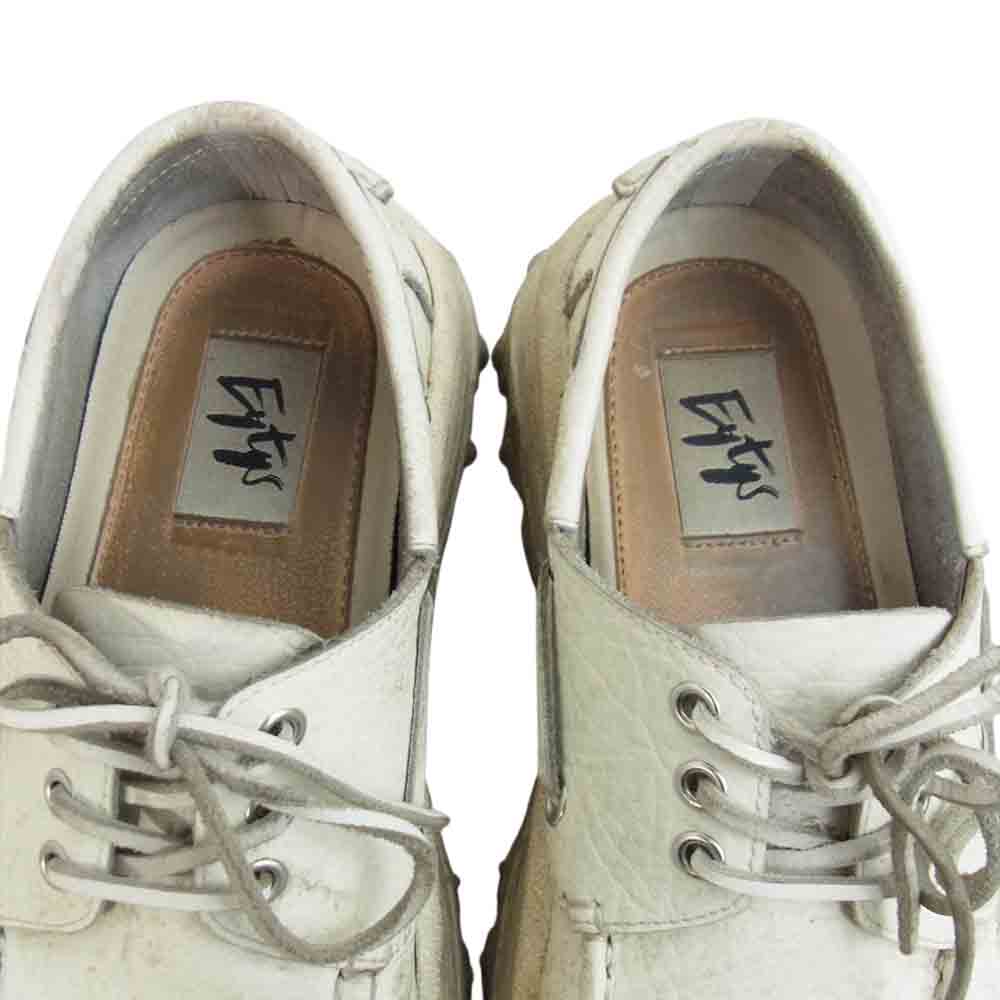 エイティズ MYKONOS LEATHER Laced Shoes 厚底 レザー デッキシューズ ホワイト系 28.1【中古】