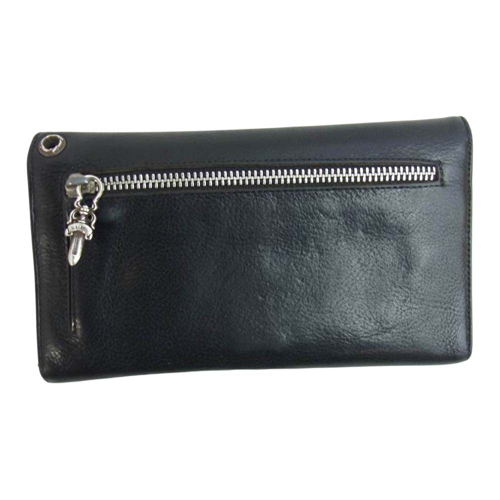 CHROME HEARTS クロムハーツ（原本無） WAVE WALLET ウェーブ クロスボール ウォレット ブラック系【中古】