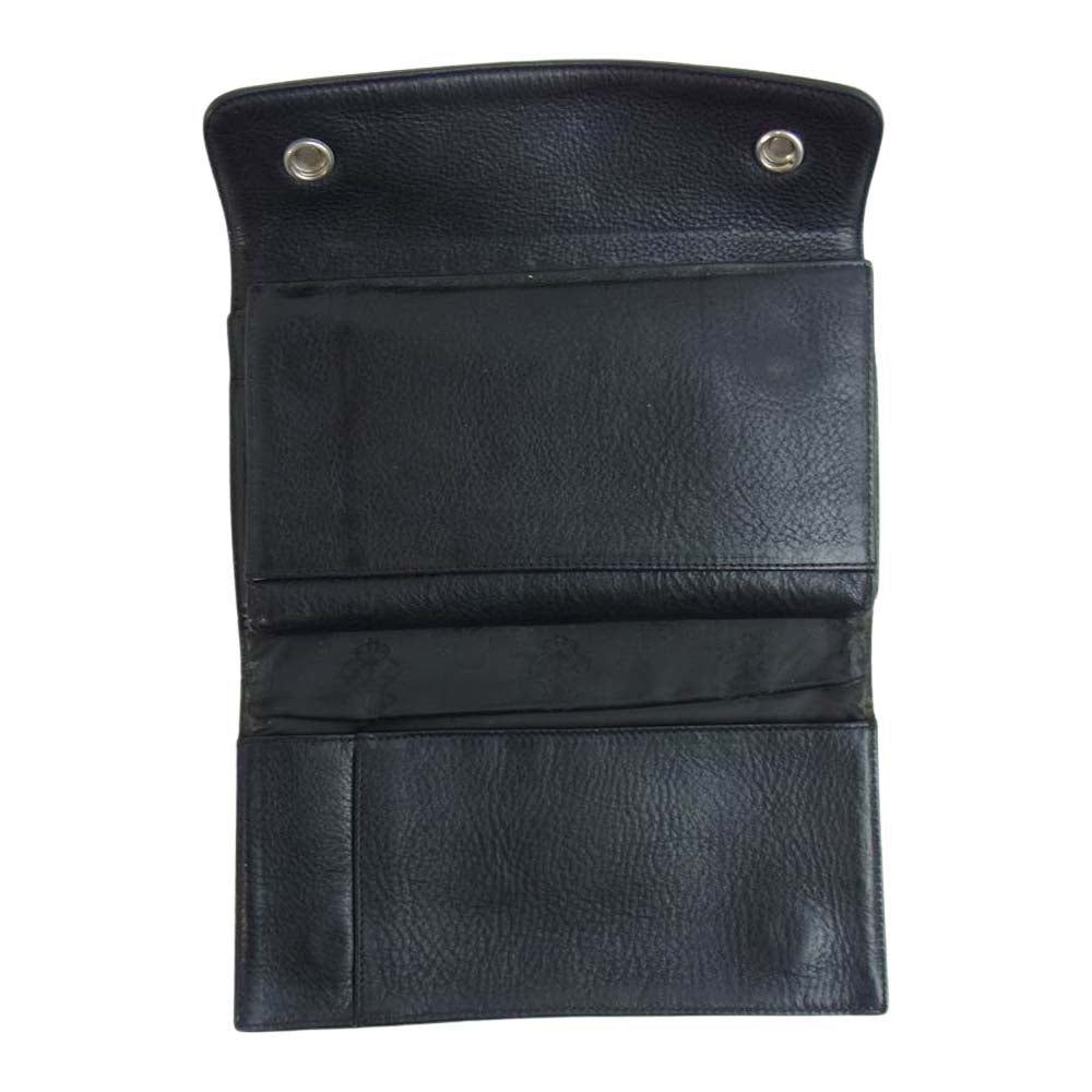 CHROME HEARTS クロムハーツ（原本無） WAVE WALLET ウェーブ クロスボール ウォレット ブラック系【中古】