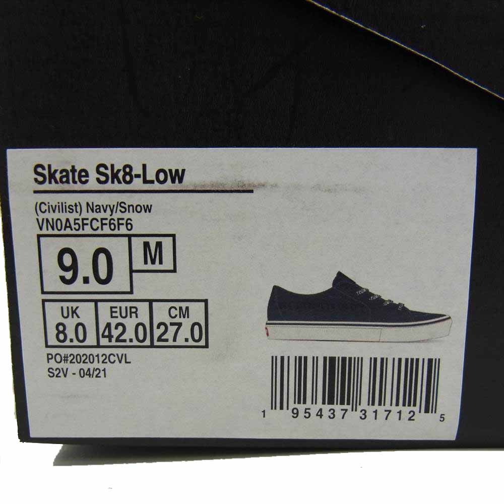 VANS バンズ VN0A5FCF6F6 CIVILIST SKATE SK8-LOW スケート ロー ネイビー ネイビー系 27cm【新古品】【未使用】【中古】